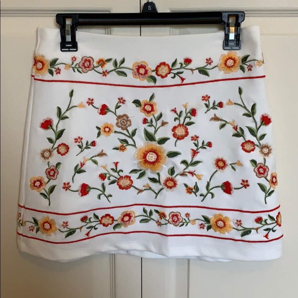 White floral skirt